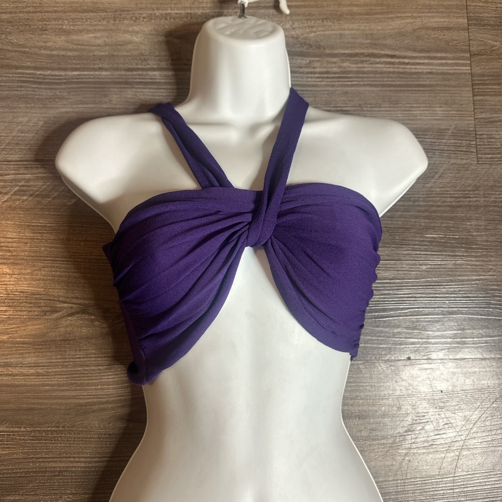 Zara Purple Twist Front Crop Top